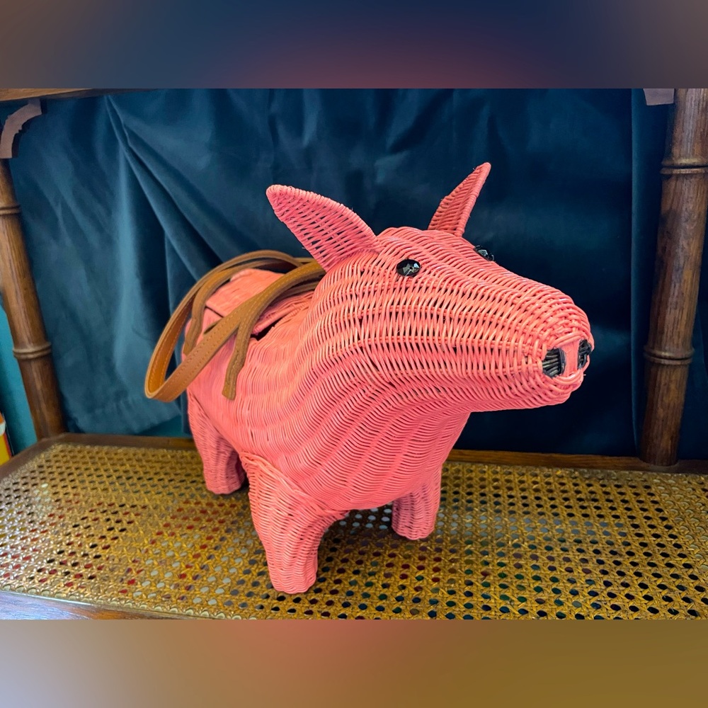 Hamlet the Hambag Wicker Darling Woven Pig Purse
